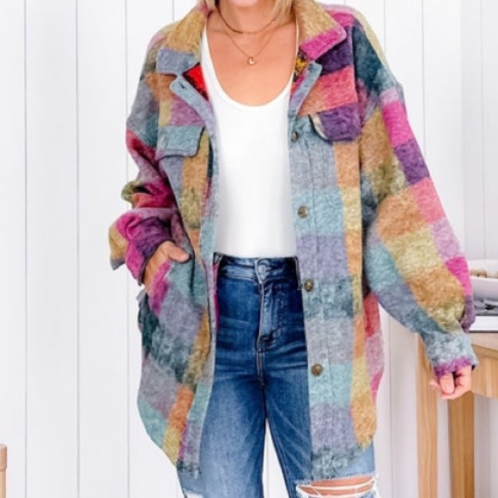 *NWT* Anniwear blushed plaid shacket